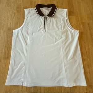 IZOD Cool FX XFG White Sleeveless Golf Shirt ladies size XL polyester spandex